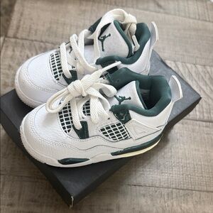 Kids White and Green Sneakers